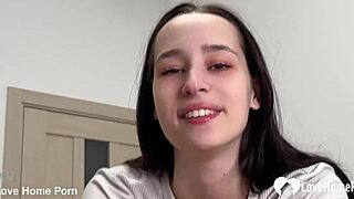 Brunette Babe Practices Deepthroat Blowjob and Handjob on Thick Cock CFNM