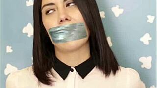 Gaby meza bound gagged as wonder woman bdsm slave