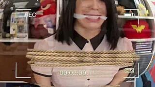 Gaby meza bound gagged as wonder woman bdsm slave