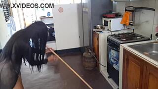 leaked video of pretty mexican beauty fingering wet pussy in kitchen