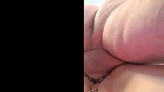 trashy milf's sloppy cum overload drips teasingly straight onto the camera