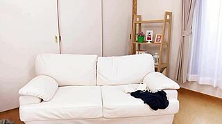 Petite Japanese Caught Masturbating Leads MMF Defloration