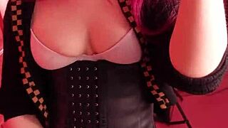 BBW Redhead Tranny Cums Three Times Hard in Closeup POV Anal Masturbation with Monster Cock