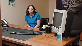 Naughty nurse bent over for principal's deep hardcore pounding