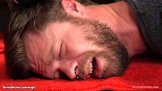 hot domme pegs bound man hard