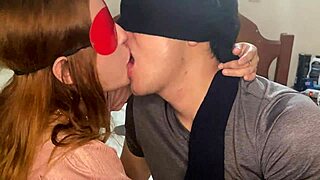 Practicing kisses with attractive friend