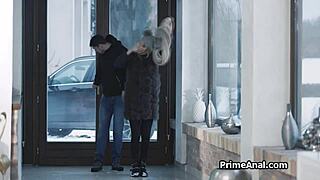 Hot anal sex after snow play