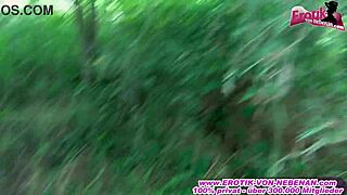 German brunette amateur teen enjoys outdoor pov
