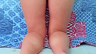 Brunette fills her ass with coconut oil