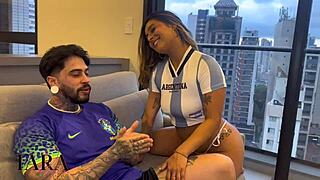 Argentina slut rides hard vs brazil