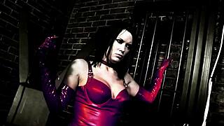 lingerie clad amy azurra and tanya cox in bdsm ffm threesome