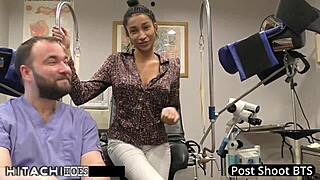 Doctor gives patient hitachi orgasm in exam room