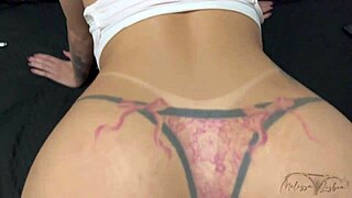 Pretty redhead feels warm creampie in ass