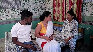 indian bhabhi threesome sex with her stepsister and husband