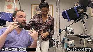 Doctor gives patient hitachi orgasm in exam room