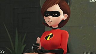 Elastigirl gives blowjob in hd animation