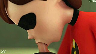 Elastigirl gives blowjob in hd animation