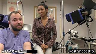 Doctor gives patient hitachi orgasm in exam room