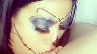 This is halloween blowjob and deep throat shots of semen for her