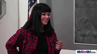 mommy licking girl under table
