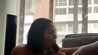 Huge cock fills tight amateur mouth deeply