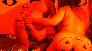 Halloween special mature woman fucks hard in red house