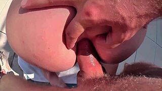 slutty blonde tourist films outdoor porn video with big cock