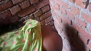 Young skinny girl in cosplay fingers her hairy pussy in bathroom