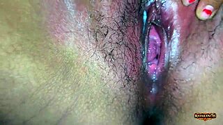 Housewife shows her hairy juicy pussy