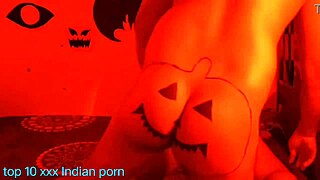 Halloween special mature woman fucks hard in red house