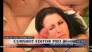 cumbathing young brunette slut