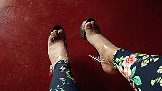 Thalia Shows Off Sexy Transparent Heels Boldly