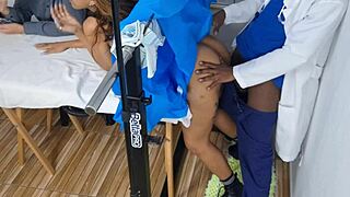 wife gets examined and fucked near husband