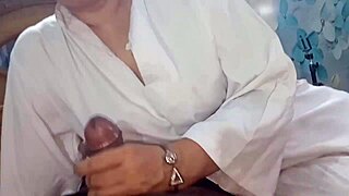 Indian guy fucks busty nurse and cums on her body