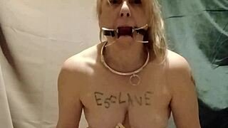 bound woman explores solo play with toys