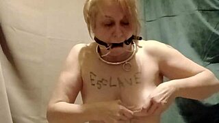 bound woman explores solo play with toys
