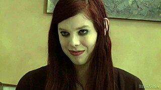 Young tattooed tgirl babysitter enjoys intense anal action