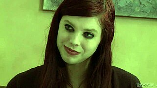 Young tattooed tgirl babysitter enjoys intense anal action