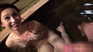 Pretty asian with big tits in bath