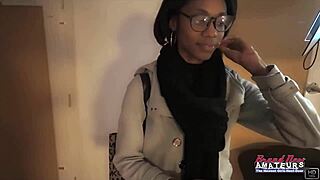nerdy brunette cutie gets ass and pussy banged
