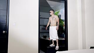 enjoying hot shower after workout