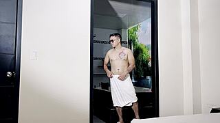 enjoying hot shower after workout