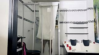enjoying hot shower after workout
