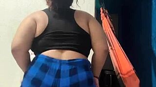 bbw shows off curves in fishnets