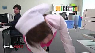 Asian office lady chihiro akino delivers hardcore blowjob and craves creampie