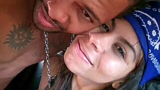 wild latina babes ride hard in moving car with big cock