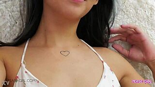 pretty brunette teen gets horny fast