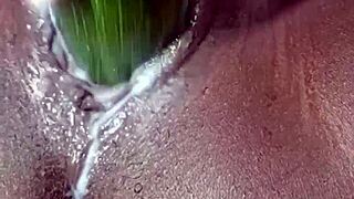 curvy ebony woman reaches intense squirting orgasm on film