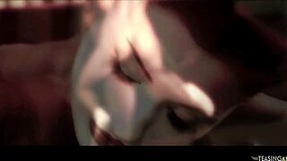 A cinematic shots of a geisha taking in her partner in elegant cowgirl