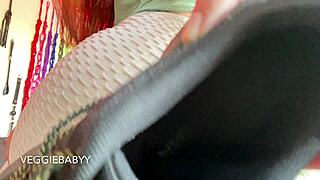 the deep shade glossy redhead spends her brief outdoor time tasting blowjob and cumshot action